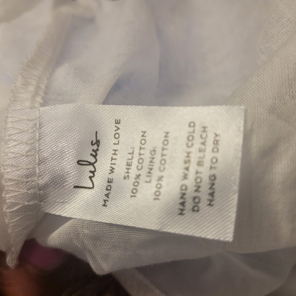 Lulus White And Blue Eyelet Embroidered Lined  Dress Size S - Picture 4 of 7